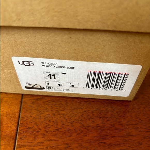 Ugg white and black disco cross slides sandals - Picture 13 of 14